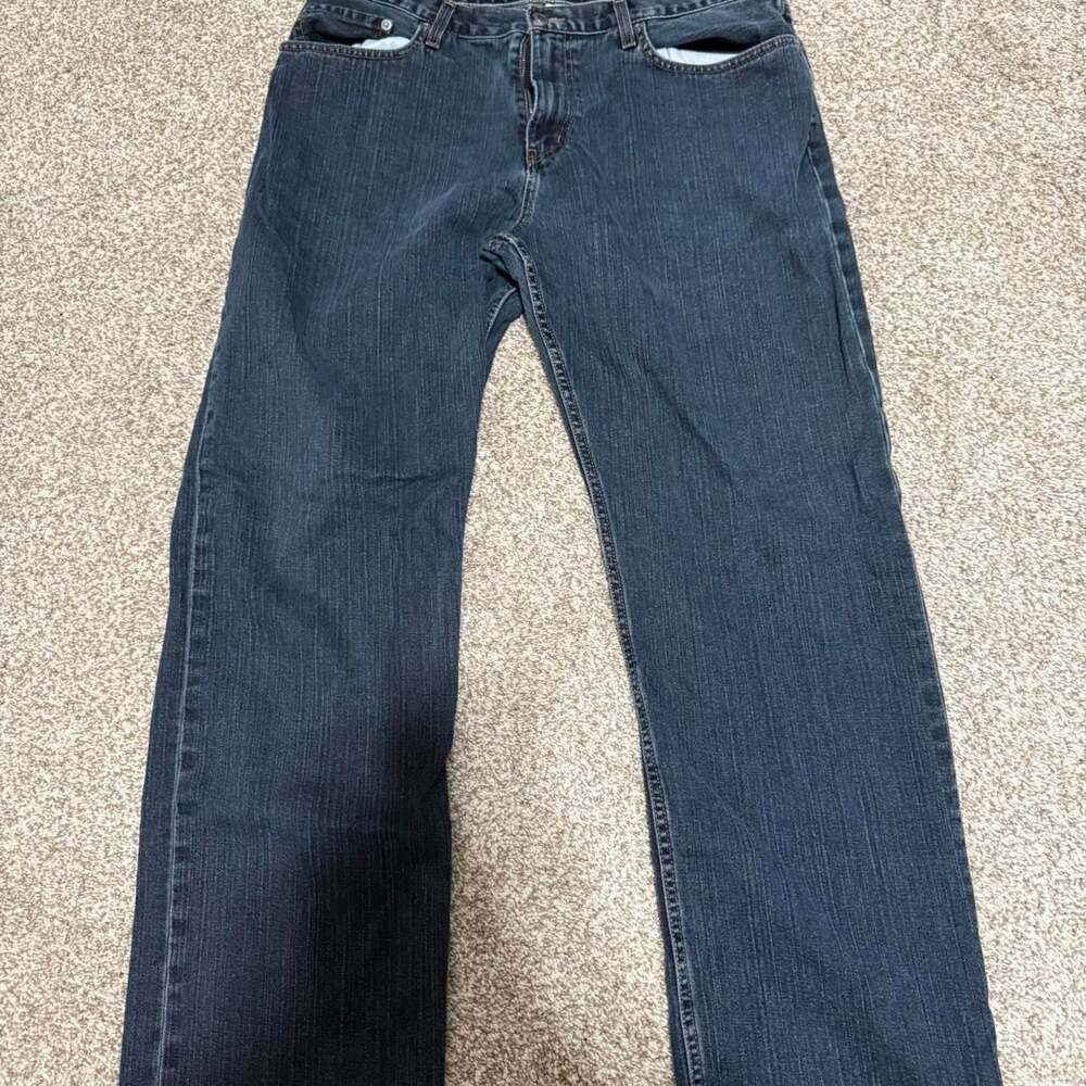 Eddie Bauer Dark Wash Loose Relaxed Fit Jeans - 9.5" Leg Opening